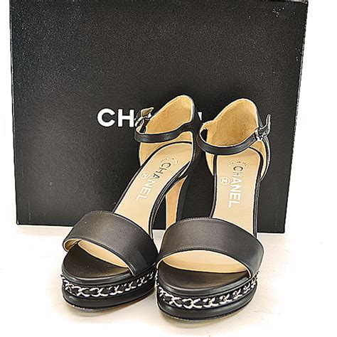 chanel black sandals heels|Chanel sandals official website.